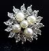 L'VOW Silver Crystal Pearl Brooches Brooch Pins Bouquet Kit Pack of 12