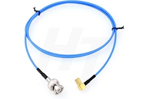 HangTon BNC to Microdot 10-32 Cable for Accelerometer Transducer Acoustic Vibration Test (1m, Angled)