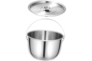 Leefasy Stainless Steel Camping Pot Cooking Pot Stockpot Soup Multipurpose Cookware Oil Container for Commercial Home Camping
