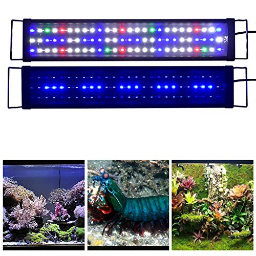 Zeiger Led Aquarium Light, Full Spectrum Fish/Reef Tank Lighting with Extendable Brackets, 2 Modes for 24-32 Inch, 25-55 Gallon Tank, Suitable for Saltwater, Freshwater Growth