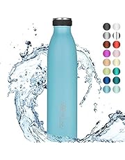 720°DGREE Edelstahl Trinkflasche “milkyBottle” - 750ml, 1L - BPA-Frei, Auslaufsicher, Kohlensäure geeignet - Thermosflasche für Sprudel, Sport, Uni, Schule, Fitness, Outdoor, Camping