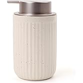 BosilunLife Dish Hand Soap Dispenser - Liquid Pump Soap Dispenser for Bathroom Decro Aprcot 12oz Ceramic Kitchen Dish Dispenser with Rust-Proof Liquid Pump Modern Refillable Lotion Bottles