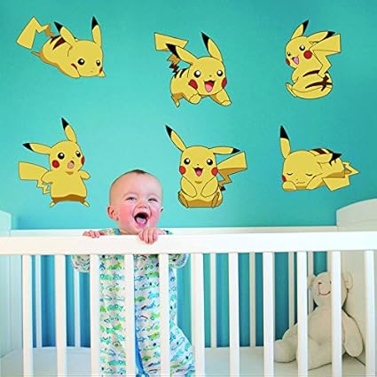 Kids Wall Stickers Pikachu Pokemon Wall Stickers Decoration