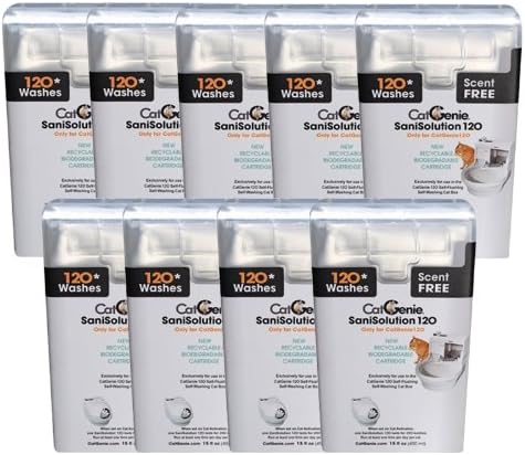 CatGenie 120 SaniSolution Smart Cartridge, Scent Free (9-Pack)