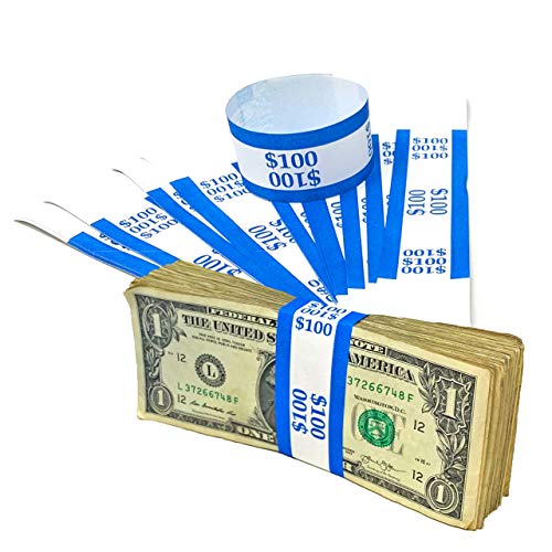Money Bands Currency Sleeves Straps - Made in USA (Pack of 330 for $100) Self-Adhesive Money Wrappers for Bills Color Coded Wraps Meets ABA Standards, 7.5 x 1.25 inches - Counter Recyclable Kraft Pape - Thumbnail 7