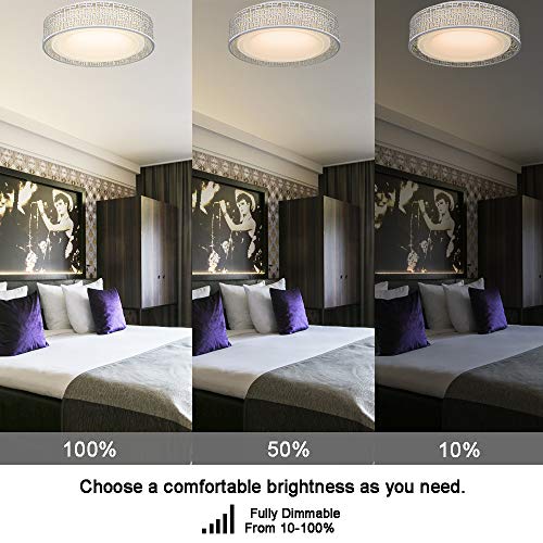 20W LED Ceiling Light, VICNIE 14 Inch Flush Mount Lighting Fixture,1400 Lumens 3000K Warm White, Dimmable, ETL Listed for Kitchen, Hallway, Bedroom, Stairways (Metal Body and Acrylic Shade)