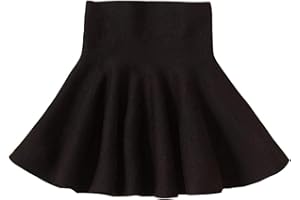 Mesinsefra Little Big Girls' High Waist Knitted Flared Pleated Skirt Casual