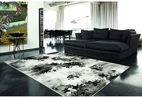 Kalora Interiors Plait Black/ Grey Airbrush Rug (7'10 x 10'6)