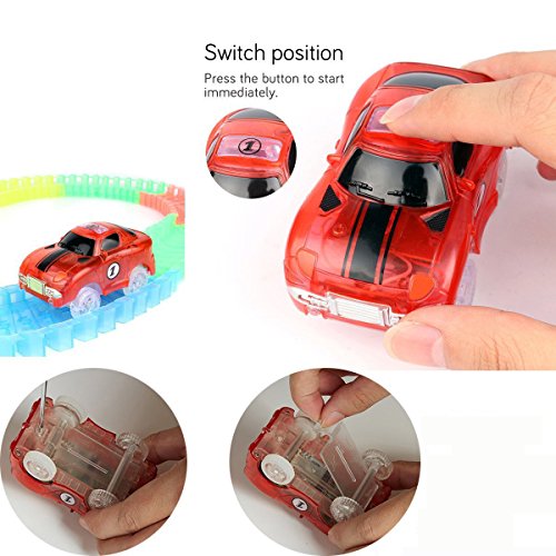 4 Packs Toy Train Cars Light-Up Fast Speed Magic Fast Tracks Cars Replacement Track Race Car Toy 5 LED Lights Racing Cars Track Accessories Compatible with Most Tracks Endless Fun for Boys & Girls - Thumbnail 6