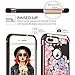 iPhone 8 Plus Case, iPhone 7 Plus Floral Case,DUEDUE Protective 2 in 1 Shockproof Slim Synthetic Leather Girly Hard PC Back TPU Bumper Case for iPhone 8 Plus/7 Plus Art Flower for Women/Girl,Rose Gold