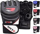 RDX MMA Gloves Grappling Martial Arts Sparring Punching Bag Cage Fighting Maya Hide Leather Mitts UFC Combat Training