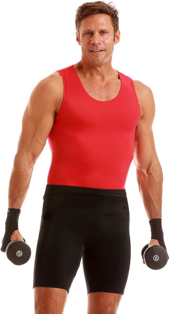 INSTA SLIM Mens Compression Royal Muscle Tank Shirt (MA0001-ROY): Clothing