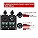 FXC Waterproof Marine Boat Rocker Switch Panel 4 Gang with Dual USB Slot Socket + Cigarette Lighter LED Light for Car Rv Vehicles Truck (4 Gang Green Light)