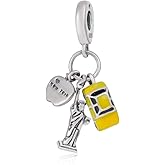 ARTCHARM 925 Sterling Silver Airplane Pendant, Statue of Liberty, Lighthouse, Colosseum, Souvenir, Valentine's Day Gift for Lovers/Friends/Mothers/Travelers