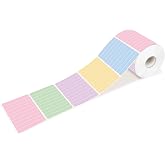 Full-Adhesive Lined Labels 2"x 3.15", Removable Writing Paper Memo Stickers | Colored lined memo space, not waterproof, full-adhesive backing, residue-free removal, for planning, notes, labeling