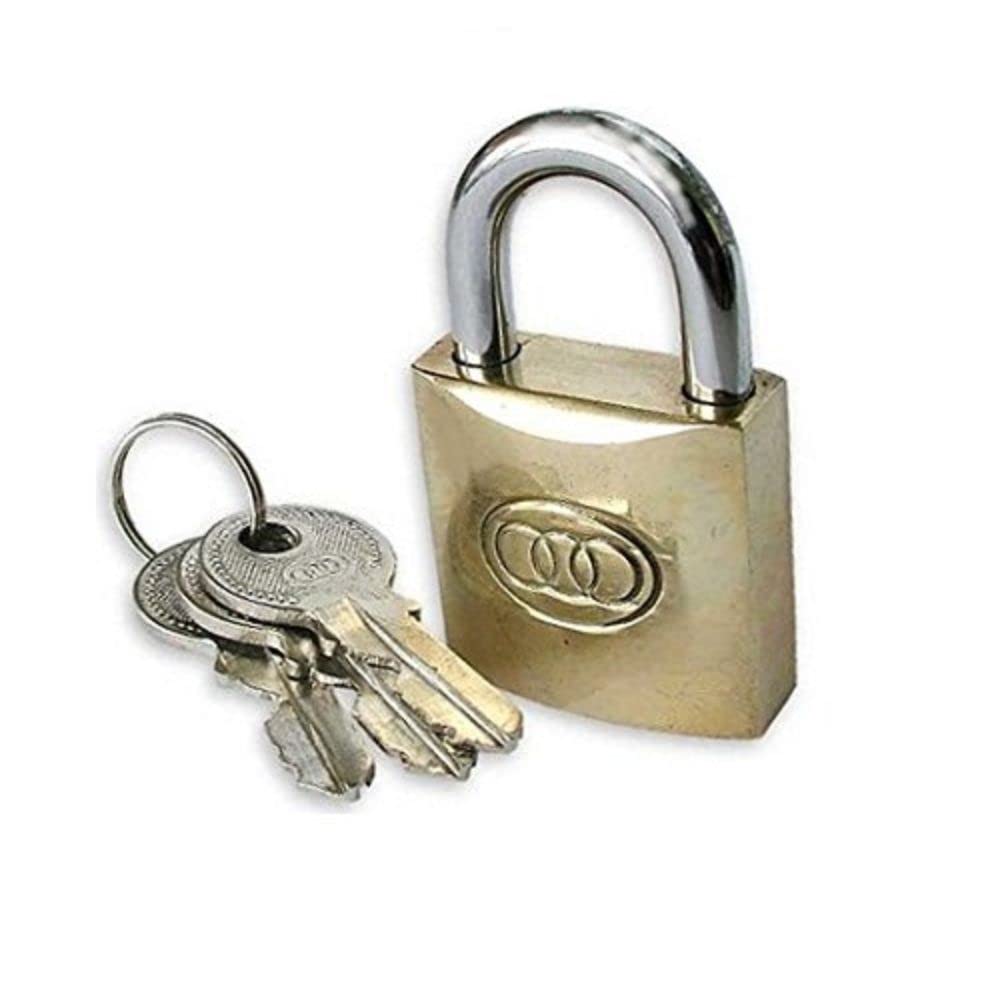 Merriway BH03791 Heavy Duty Brass Tri-Circle Padlock, 63 mm