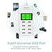 Techstick USB Charger, Portable 8 Multi-Port USB Quick Charger Socket,LCD Display with 5 Feet Cord Electronics Organizer for All Smartphones,Laptop,Tablets USB Devices