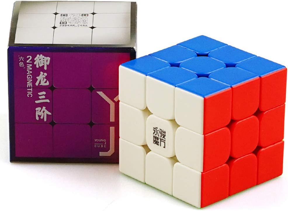 HJXDtech® Primary Magnetic 3x3x3 Speed Cube Vivid Color Magic Cube Smoothly Twist Adjustable Puzzle Cube (YuLong 2m)