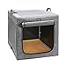 PETSFIT Travel Dog Crate, Soft Sided Dog Crate - 36 Inch Easy Set-up, Light, Sturdy, Comfy Inside with Thicken Mat, Collapsible Crate for Home and Travel Grey