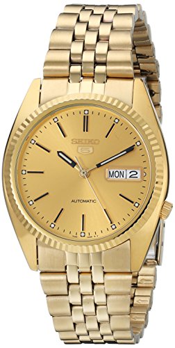 Seiko Men's SNXJ94 Automatic Goldtone Gold Dial Watch