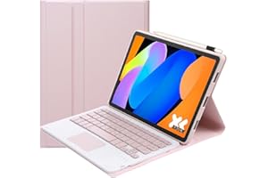 AM31-A for Lenovo Tab K11 Gen 2 / Idea Tab/Xiaoxin Pad 11 2025 Leather Case Touchpad Bluetooth-Compatible Keyboard - Pink