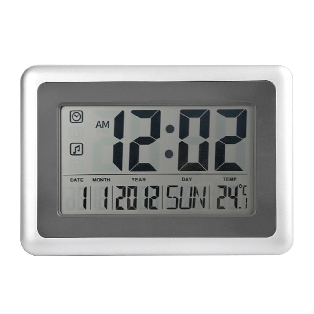 Hopbucan 1 Piece Digital Clock Large Alarm Clock with Calendar & Temperature with Extra Large Digits Easy to Read and Set
