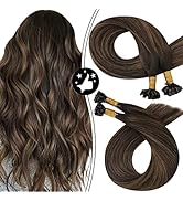 Moresoo Keratin Extensions Darkest Brown and Light Brown U Tip Keratin Hair Extensions Human Hair...