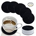 Hirun Set of 6 Drink Coasters with Gift Box - Vinyl Record Retro Mats,Good Grip,Tabletop Protection Prevents Furniture Damage,Large 4.2 inch Size