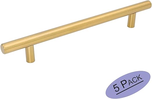 Goldenwarm Modern Stainless Steel Brushed Brass Drawer Pulls 7 1 2