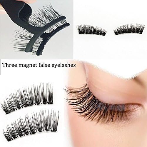 YUOIOYU Three Magnets Eyelashes 4Pcs Reusable Full Magnetic Lashes Natural Magnetic Eyelashes With Tweezer (02)