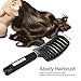 Vent Blow Dryer Hair Brush, Women Thick Long Curly Paddle Detangling Massage Brush, Fast Drying Straight Volume Comb, Curved Anti Static Styling Tool for Wet/Dry Hair