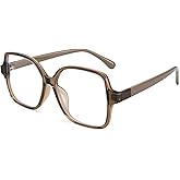 Dollger Square Blue Light Blocking Glasses for Women Men Oversized Fashion Anti-Fatigue Nerd Eyeglasses Frame Computer Strain