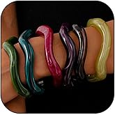 CXENSJH 3Pcs Chunky Acrylic Bracelets for Women Large Square Chunky Acrylic Resin Bangle Bracelets Set Jewelry