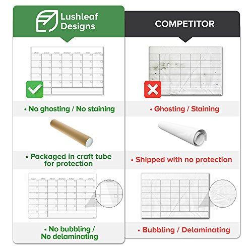 Large Dry Erase Wall Calendar - 24" x 36" - 2019 Jumbo Monthly Organizer Planner - Erasable Oversized Giant Planner for Home Office Business Classroom Dorm Room - Reusable Undated Week Planner