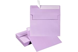 Wishop 100 Pack Light Purple A7 Envelopes Self-Adhesive 5x7 Envelopes for Invitations, 5x7 Greeting Cards (Light Purple, 5.24 x 7.21 Inches)