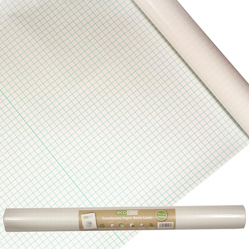 eco-eco - Rollo de papel autoadhesivo translúcido para cubierta de libros, 50 cm x 10 m