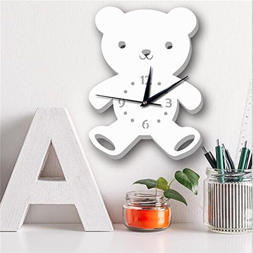 Sportskindom Creative modeling children's room bear wall clock living room bedroom mute clock (1)