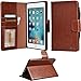 ipad Mini 4 Case, Arae ipad Mini 4 Wallet case,Flip Folio [Kickstand Feature] PU Leather Wallet case Cover with auto Sleep/Awake Function for New ipad Mini 2015 (Brown)