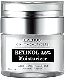 HARISU Cosmeceuticals's Retinol Moisturizer Cream - Anti Wrinkle Lotion For Your Face - With Vitamin C Hyaluronic Acid With 2.5% Active Retinol, Hyaluronic Acid, Vitamin E.