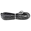 14-Inch-x-50-BLACK-Synthetic-Winch-Line-Cable-Rope-6400LBs-Sheath-Thimble-Recovery-Replacement-ATV-UTV-Truck-Boat