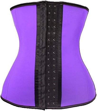 Vilania Women Latex 3 hooks Slimming Underbust Steel Boned Waist Trainer Cincher Corset for weight loss sport workout tummy control,TXZ1988-Purple-XS