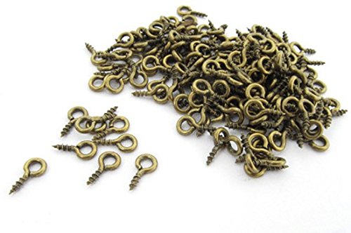 100X Eyebolts Screws Hole Screw Eye Bolts Eyelets 7mm Bronze Jewelry Making Finding