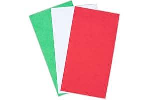 ARTLYMERS Tissue Paper for Gift Bags and Gift Wrapping, 90 Sheets White Red Green Tissue Paper for Christmas Gift Packaging, Arts Decor Crafts Making