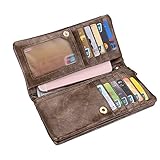 Realer Women's Wallet Clutch Double Zipper Card Holder Case Gift Purse