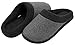 HomeIdeas Men's Woolen Fabric Memory Foam Anti-Slip House Slippers, Winter Breathable Indoor Shoes