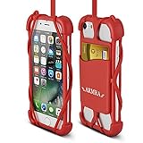 2 in 1 Cell Phone Lanyard Strap Case Universal Smartphone Neck Laniard Shockproof Cover with ID Card Holder Necklace Tether for iPhone X 8 7 6 6S 5 SE iPod Touch Samsung Galaxy S8 S7 S6 Edge LG