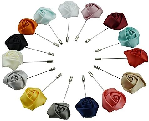 Bornzone15 pcs Men's Costume Handmade Rose Boutonniere For Men's Suit with Gift Box (Medium)