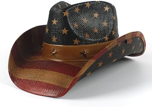 WELSUN Fashion Straw Western Cowboy Hat Women Men For Gentleman Sombrero Hombre Caps (Color : Black, Size : 58-59cm)
