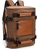 Aidonger Multifunctional Travel Backpack Canvas and Leather Shoulder bag