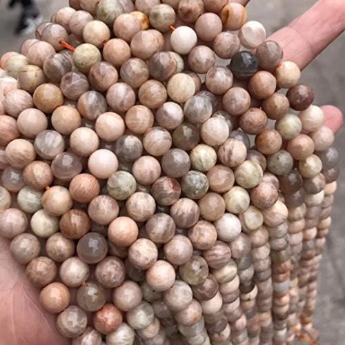8mm Black Onyx Gemstone Round Loose Beads for Jewelry Making(47-50pcs/strand) (8mm Nature Moon Stone)